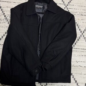 Aberdeen Collection Men's Black Wool-Blend Pea Coat